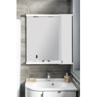 Sapho PULSE galerka s LED osvětlením, 75x80x17cm, pravá, bílá/antracit PU078-3034