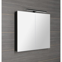 Sapho GRETA galerka s LED osvětlením, 81x70x14cm, černá mat GR085-0035