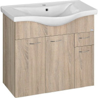 Aqualine KERAMIA FRESH umyvadlová skříňka 74, 5x74x34, 7cm, dub platin 50083