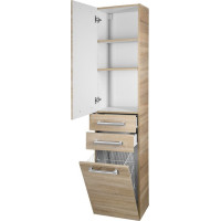 Aqualine VEGA skříňka vysoká s košem, 40x184x31cm, dub platin VG980