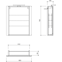 Sapho GRETA galerka s LED osvětlením, 60x70x14cm, bílá mat GR060-0031