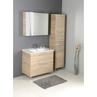 Aqualine VEGA skříňka vysoká s košem, 40x184x31cm, dub platin VG980