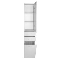 Aqualine ZOJA/KERAMIA FRESH skříňka vysoká s košem 35x184x29cm, bílá 51230