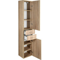 Aqualine ZOJA/KERAMIA FRESH skříňka vysoká 35x184x29cm, dub platin 51222