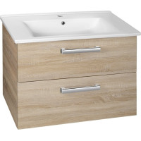 Aqualine VEGA umyvadlová skříňka 72x57, 6x43, 8cm, 2x zásuvka, dub platin VG873