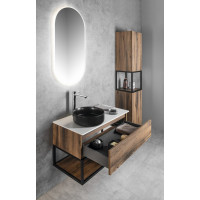 Sapho SKARA umyvadlová skříňka 90x50x45cm, černá mat/dub collingwood CG006-1919