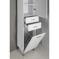 Aqualine ZOJA/KERAMIA FRESH skříňka vysoká s košem 35x184x29cm, bílá 51230