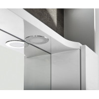 Sapho PULSE galerka s LED osvětlením, 75x80x17cm, pravá, bílá/antracit PU078-3034