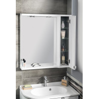 Sapho PULSE galerka s LED osvětlením, 75x80x17cm, pravá, bílá/antracit PU078-3034