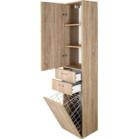 Aqualine ZOJA/KERAMIA FRESH skříňka vysoká s košem 35x184x29cm, dub platin 51232