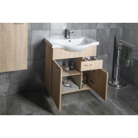 Aqualine KERAMIA FRESH umyvadlová skříňka, 1 zásuvka, 60, 6x74x34cm, dub platin 50066