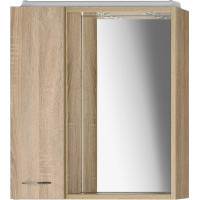 Aqualine ZOJA/KERAMIA FRESH galerka s LED osvětlením, 60x60x14cm, levá, dub platin 45027