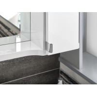 Sapho PULSE galerka s LED osvětlením, 75x80x17cm, pravá, bílá/antracit PU078-3034