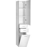 Aqualine ZOJA/KERAMIA FRESH skříňka vysoká s košem 35x184x29cm, bílá 51230