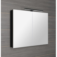 Sapho GRETA galerka s LED osvětlením, 101x70x14cm, černá mat GR105-0035