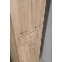 Aqualine ZOJA/KERAMIA FRESH skříňka vysoká s košem 50x184x29cm, dub platin 51295