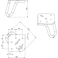 Aqualine Nábytková nožička, výška 103mm, černá mat 30320