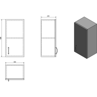 Aqualine SIMPLEX ECO závěsná skříňka 30x60x24cm SIME330