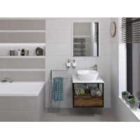 Sapho SKARA umyvadlová skříňka 59x49, 5x46, 5cm, černá mat/dub Collingwood CG002-1919