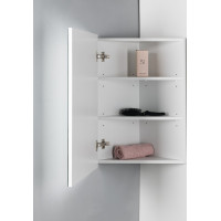 Aqualine ZOJA/KERAMIA FRESH rohová zrcadlová skříňka 37x72x37cm, bílá 50352