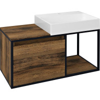 Sapho SKARA umyvadlová skříňka 100x49, 5x46, 5cm, černá mat/dub Collingwood CG004-1919
