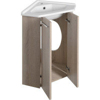 Aqualine ZOJA umyvadlová skříňka rohová 39x74x39 cm, dub platin 50344