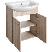 Aqualine ZOJA umyvadlová skříňka 61, 5x74x32, 5cm, dub platin, 2x dvířka 51163