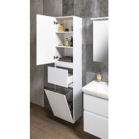 Aqualine ALTAIR vysoká skříňka s košem 40x184x31cm, levá, bílá AI185L