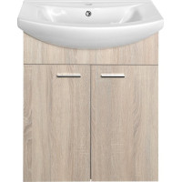 Aqualine ZOJA umyvadlová skříňka 61, 5x74x32, 5cm, dub platin, 2x dvířka 51163