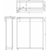 Aqualine KAWA STRIP galerka s LED osvětlením 60x70x22cm, bílá WGL60S
