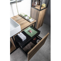 Sapho SKARA umyvadlová skříňka 100x49, 5x46, 5cm, černá mat/dub Collingwood CG004-1919