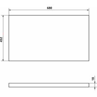 Aqualine ALTAIR deska pod umyvadlo 68x45, 2 cm, antracit břidlice AI872