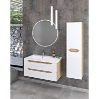 Sapho WAVE skříňka vysoká 40x140x20cm, levá/pravá, bílá/dub stříbrný WA250-3011