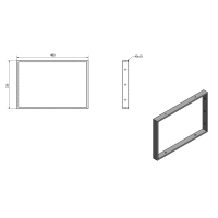 Sapho Podpěrná konzole 490x330x40mm, lakovaná ocel, bílá mat, 1 ks 30371