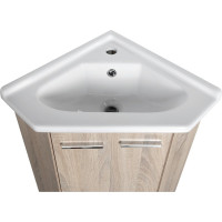 Aqualine ZOJA umyvadlová skříňka rohová 39x74x39 cm, dub platin 50344