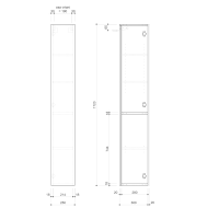 Sapho ESPACE skříňka 25x172x32cm, 1x dvířka, levá/pravá, dub alabama ESC120-2222
