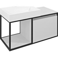 Sapho SKARA umyvadlová skříňka 100x49, 5x46, 5cm, černá mat/bílá mat CG004-3131