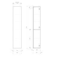 Sapho ESPACE skříňka 35x172x32cm, 1x dvířka, levá/pravá, bílá mat ESC330-3131