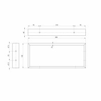 Sapho Podpěrná konzole 350x150x40mm, lakovaná ocel, bílá mat, 1 ks 30378