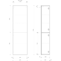 Sapho ESPACE skříňka 50x172x32cm, 2x dvířka, levá/pravá, borovice rustik ESC450-1616