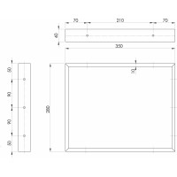 Sapho Podpěrná konzole 350x280x40mm, lakovaná ocel, černá mat, 1 ks 30375
