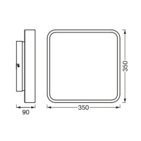 LEDVANCE ORBIS BACKLIGHT stropní svítidlo, 350x350mm, WIFI RGB+stmívatelné, 2800lm, 28W, bílá AC314090055