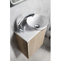 Sapho MINOR deska pod umývátko 40x22, 5cm, baterie vpravo, litý mramor, bílá MR405