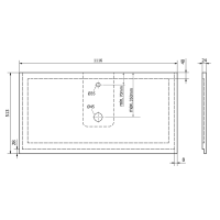 Sapho TREOS pracovní deska 1116x513 mm, rockstone, bílá mat TX112-0101