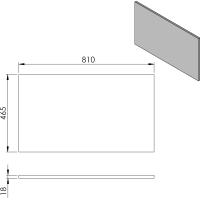 Sapho CIRASA deska DTDL 81x1, 8x46, 5cm, bílá lesk CR081-3030