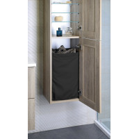 Sapho Prádelní koš do skříně 310x500x230mm, suchý zip, černá UPK350B