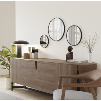Sapho NOTION SLIM kulaté zrcadlo v rámu ø 40cm, černá mat NT400