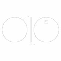Sapho NOTION SLIM kulaté zrcadlo v rámu ø 50cm, černá mat NT500