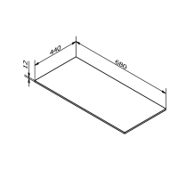 Sapho Deska Rockstone 680x12x440mm, bílá mat DTR68-0101