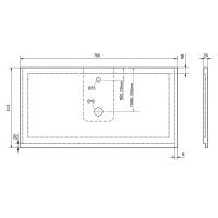 Sapho TREOS pracovní deska 766x513 mm, rockstone, bílá mat TX077-0101